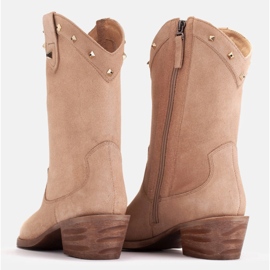 Marco Shoes Botas camperas de ante con chorros beige 7