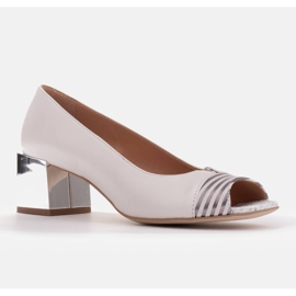 Marco Shoes Salones con tacón metalizado blanco multicolor plata 1