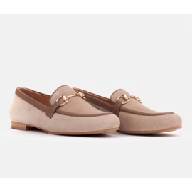 Marco Shoes Mocasines con adorno dorado beige 3
