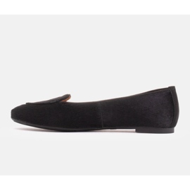 Marco Shoes Bailarinas de cuero con pelo negro 5