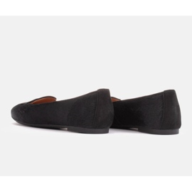 Marco Shoes Bailarinas de cuero con pelo negro 2