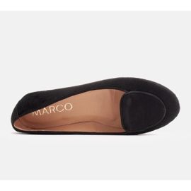 Marco Shoes Bailarinas de cuero con pelo negro 6