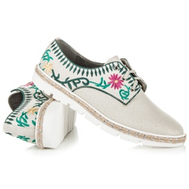 Kylie Zapatos de mujer con bordado marrón 2