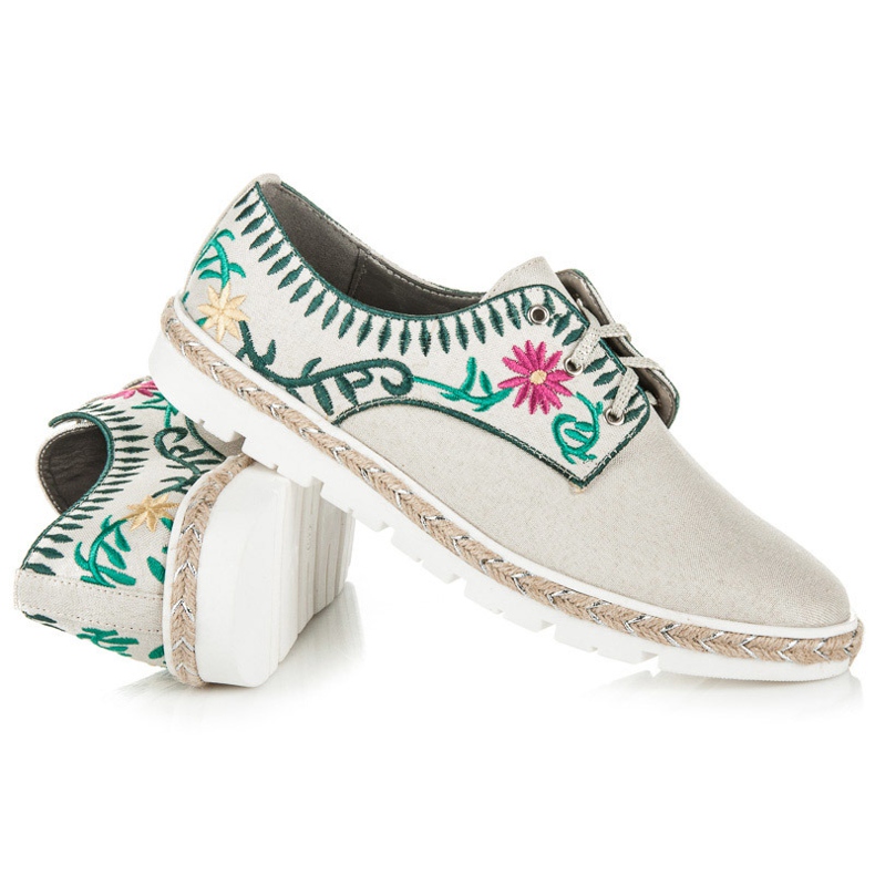 Kylie Zapatos de mujer con bordado marrón 2