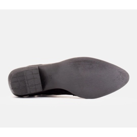 Marco Shoes Botines de piel elegantes con tacones bajos negro 7