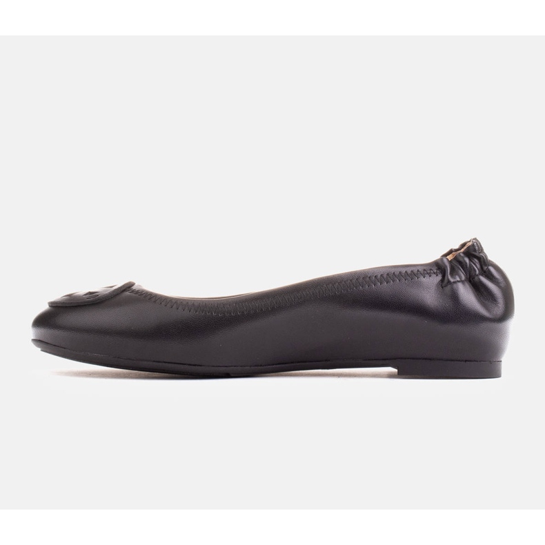 Marco Shoes Bailarinas con adorno de piel plana negro 1