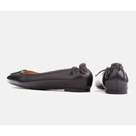 Marco Shoes Bailarinas con adorno de piel plana negro 6