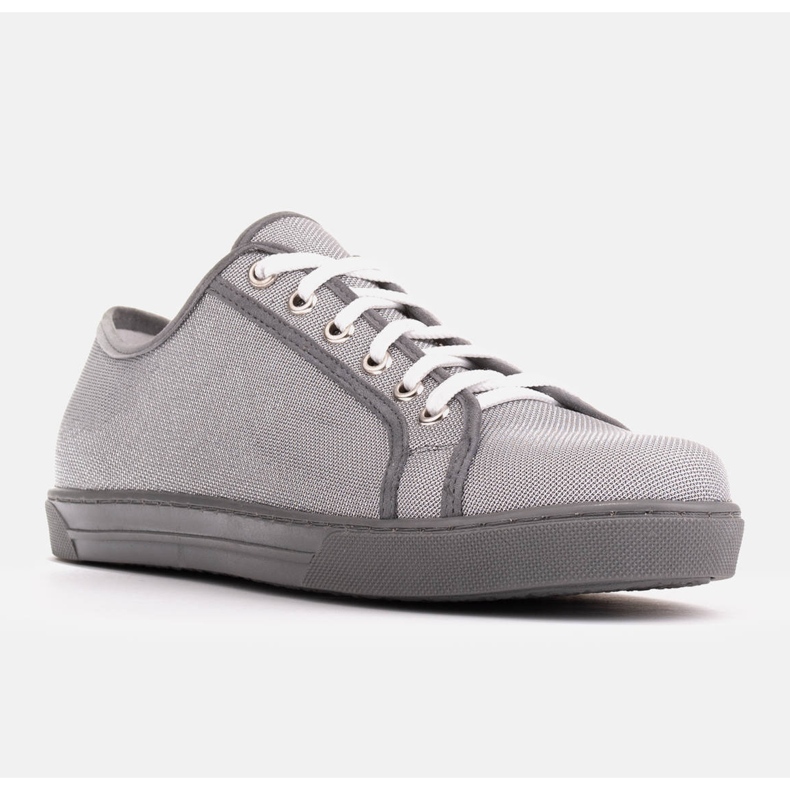 Marco Shoes Zapatillas hechas de tela plateada interesante. plata gris 1