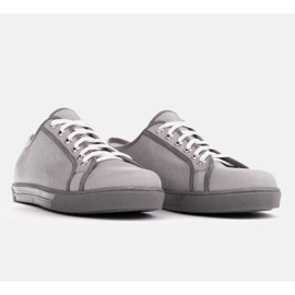 Marco Shoes Zapatillas hechas de tela plateada interesante. plata gris 4