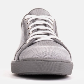 Marco Shoes Zapatillas hechas de tela plateada interesante. plata gris 2