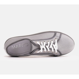 Marco Shoes Zapatillas hechas de tela plateada interesante. plata gris 5
