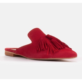 Marco Shoes Babuchas con flecos decorativos rojo 1
