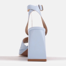 Marco Shoes Sandalias en una plataforma elevadora azul 4