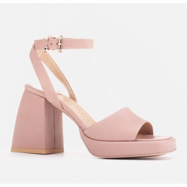 Marco Shoes Sandalias en una plataforma elevadora rosado 2