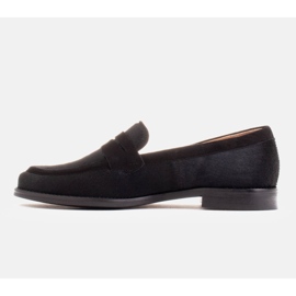 Marco Shoes Mocasines, piel natural con pelo negro 3