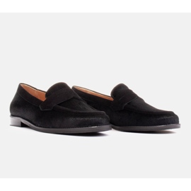 Marco Shoes Mocasines, piel natural con pelo negro 4