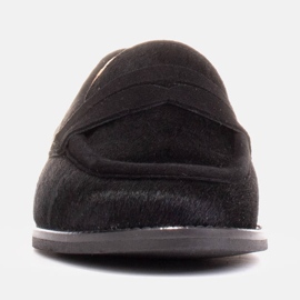 Marco Shoes Mocasines, piel natural con pelo negro 2