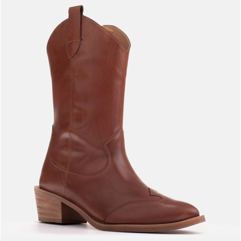 Marco Shoes Bota cowboy piel flor marron 1598B-003-1 BP marrón 1