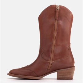 Marco Shoes Bota cowboy piel flor marron 1598B-003-1 BP marrón 3