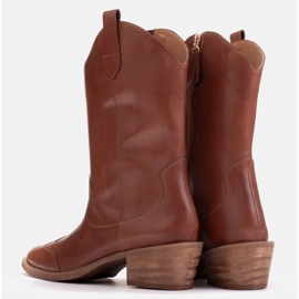 Marco Shoes Bota cowboy piel flor marron 1598B-003-1 BP marrón 5