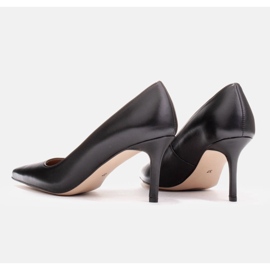 Marco Shoes Elegantes stilettos elaborados en suave piel negro 8
