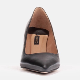 Marco Shoes Elegantes stilettos elaborados en suave piel negro 4