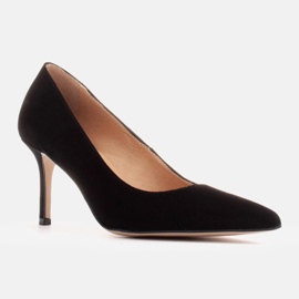 Marco Shoes Tacones elegantes de ante negro 8