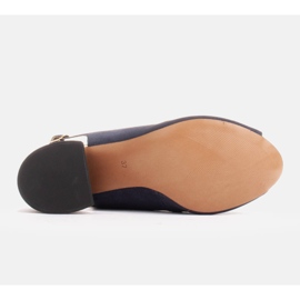Marco Shoes Sandalias confeccionadas en ante azul marino con tacón estable 7