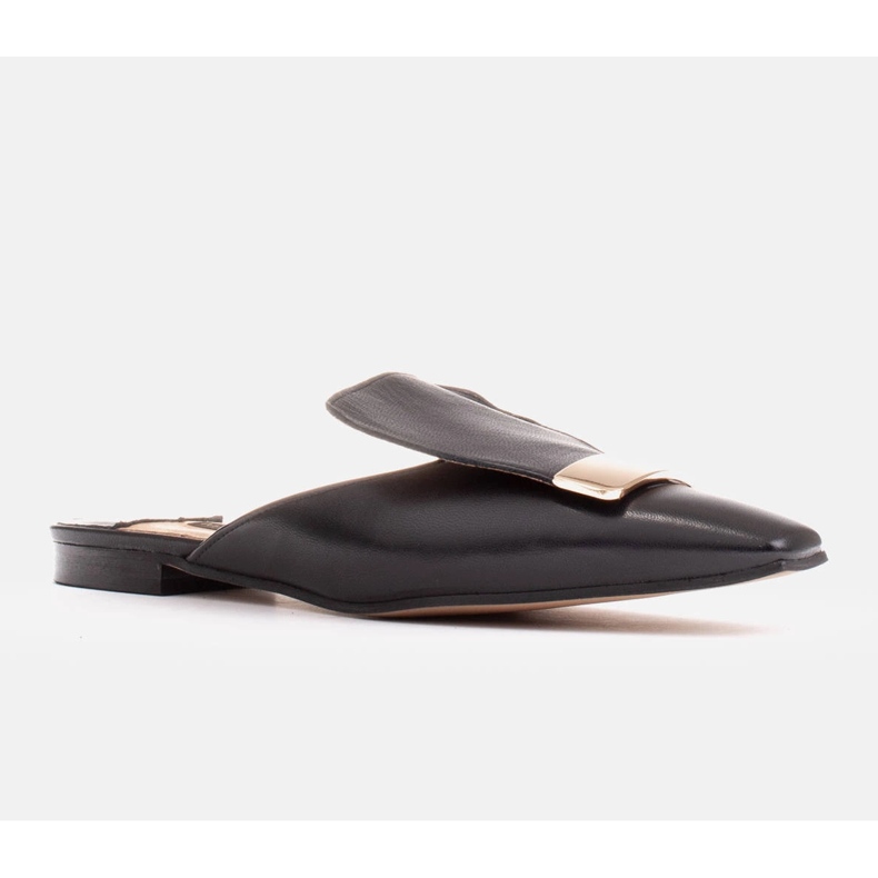 Marco Shoes Babuchas de piel natural negro 1