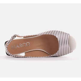 Marco Shoes Cómodas sandalias de mujer con cuero interesante. blanco multicolor plata 5