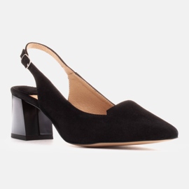 Marco Shoes Sandalias confeccionadas en delicada ante natural negro 2