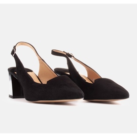 Marco Shoes Sandalias confeccionadas en delicada ante natural negro 5