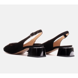 Marco Shoes Sandalias de tacón con adorno plano negro 7