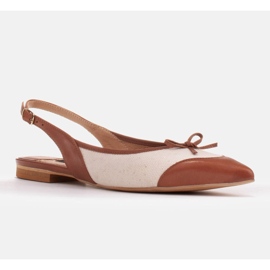 Marco Shoes Sandalias en combinación de piel natural y tejido beige 1