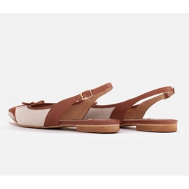 Marco Shoes Sandalias en combinación de piel natural y tejido beige 5
