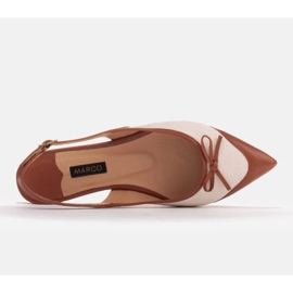 Marco Shoes Sandalias en combinación de piel natural y tejido beige 4