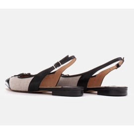 Marco Shoes Sandalias en combinación de piel natural y tejido negro 4