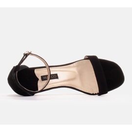 Marco Shoes Elegantes sandalias fabricadas en ante natural negro 5