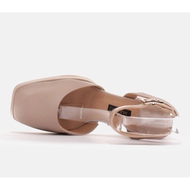 Marco Shoes Sandalias en una plataforma elevadora beige 3