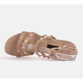 Marco Shoes Sandalias de ante con tachuelas decorativas beige 5