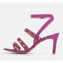Marco Shoes Sandalias de ante con tachuelas decorativas violeta rosado 4