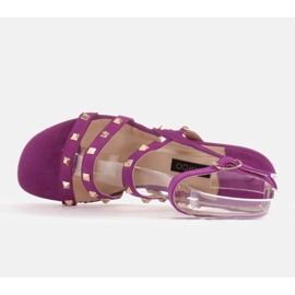 Marco Shoes Sandalias de ante con tachuelas decorativas violeta rosado 5