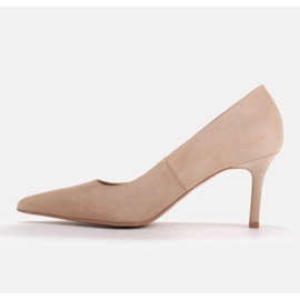 Marco Shoes Tacones elegantes de ante beige 4