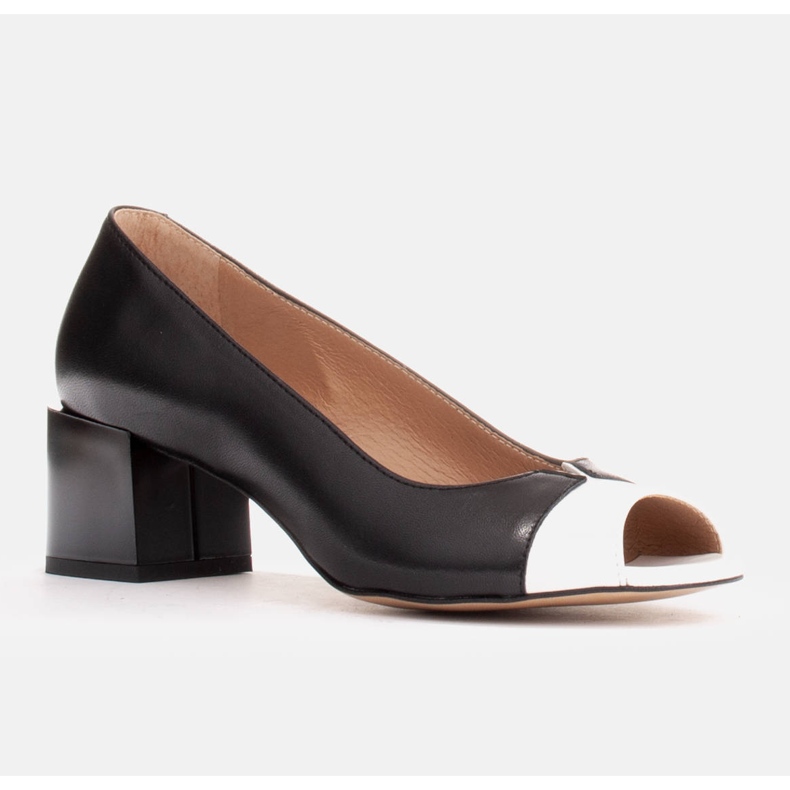 Marco Shoes Zapatos de salón de piel en blanco y negro 1