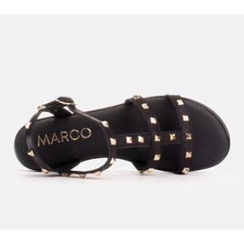 Marco Shoes Sandalias de piel con tachuelas doradas negro 6