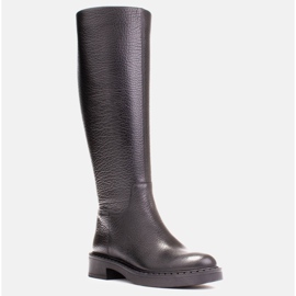 Marco Shoes Botines tacón bajo piel grabada negro 1