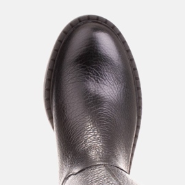 Marco Shoes Botines tacón bajo piel grabada negro 6