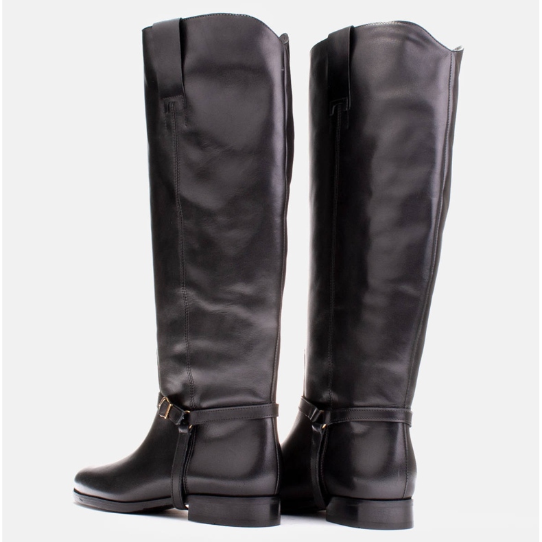 Marco Shoes Botas de piel para pantorrilla ancha negro 1