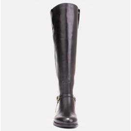 Marco Shoes Botas de piel para pantorrilla ancha negro 7