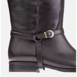Marco Shoes Botas de piel para pantorrilla ancha negro 8